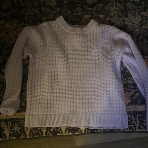 Lavender Crewneck Textured Knit Sweater